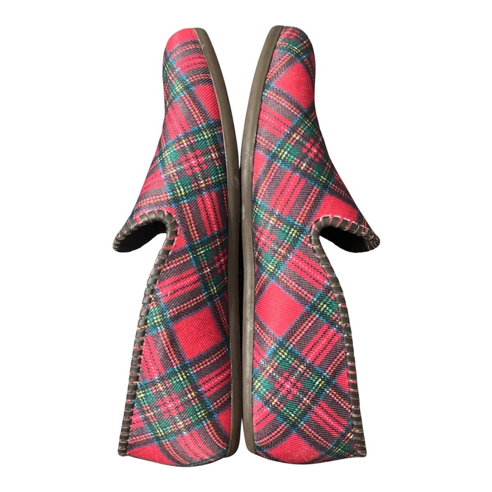 Jack Rogers Plaid Loafers Sz 10 Mens Red Tartan Preppy Slip On Shoes Christmas - Picture 5 of 10